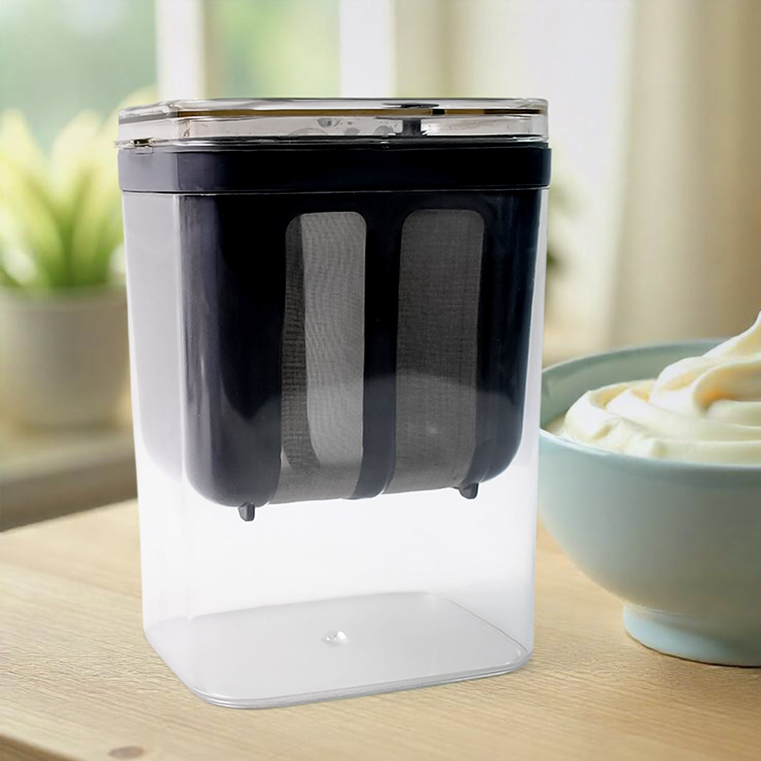 2 in 1 Yogurt Strainer with Storage Box – 1400ml (Plastic + Steel)