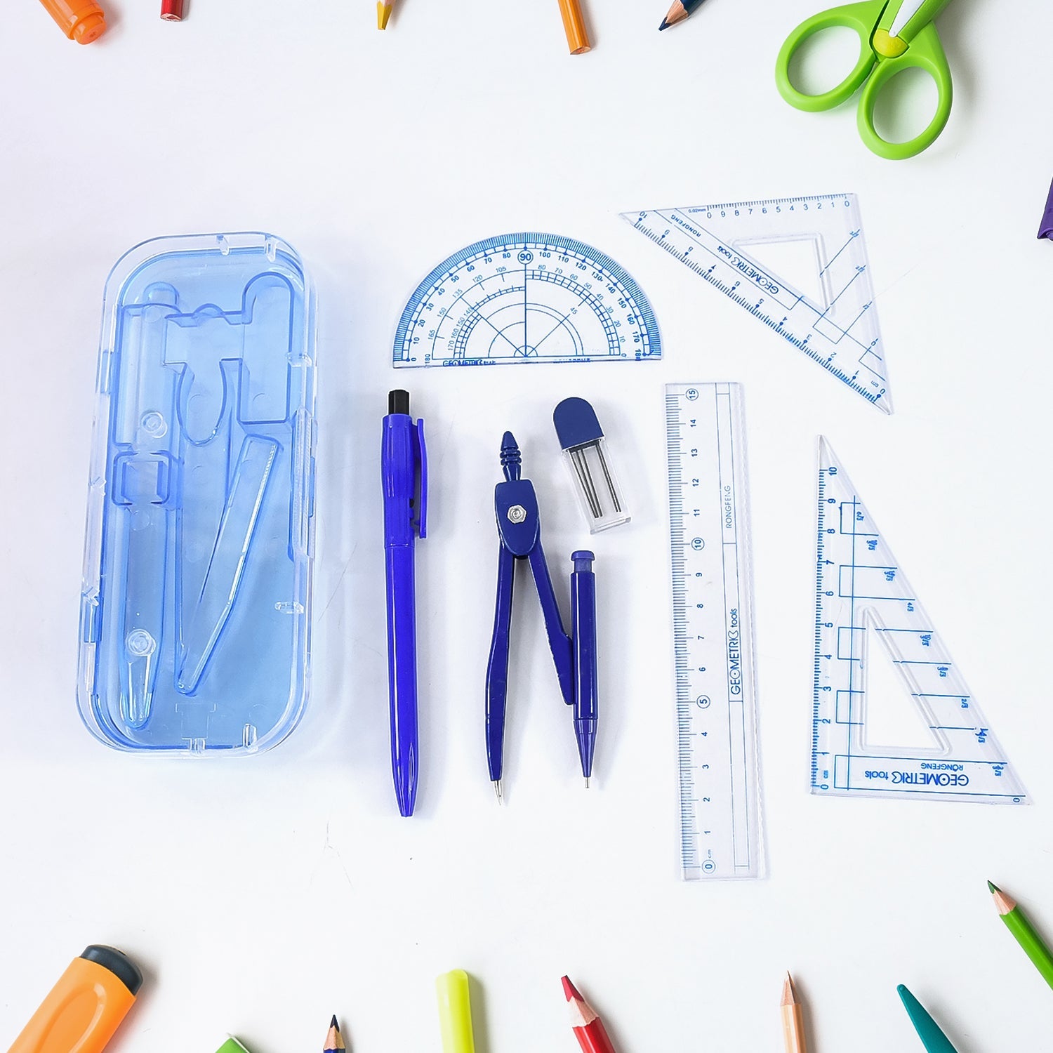Complete Student Geometry Box Set (9 in 1 / 1 Set)