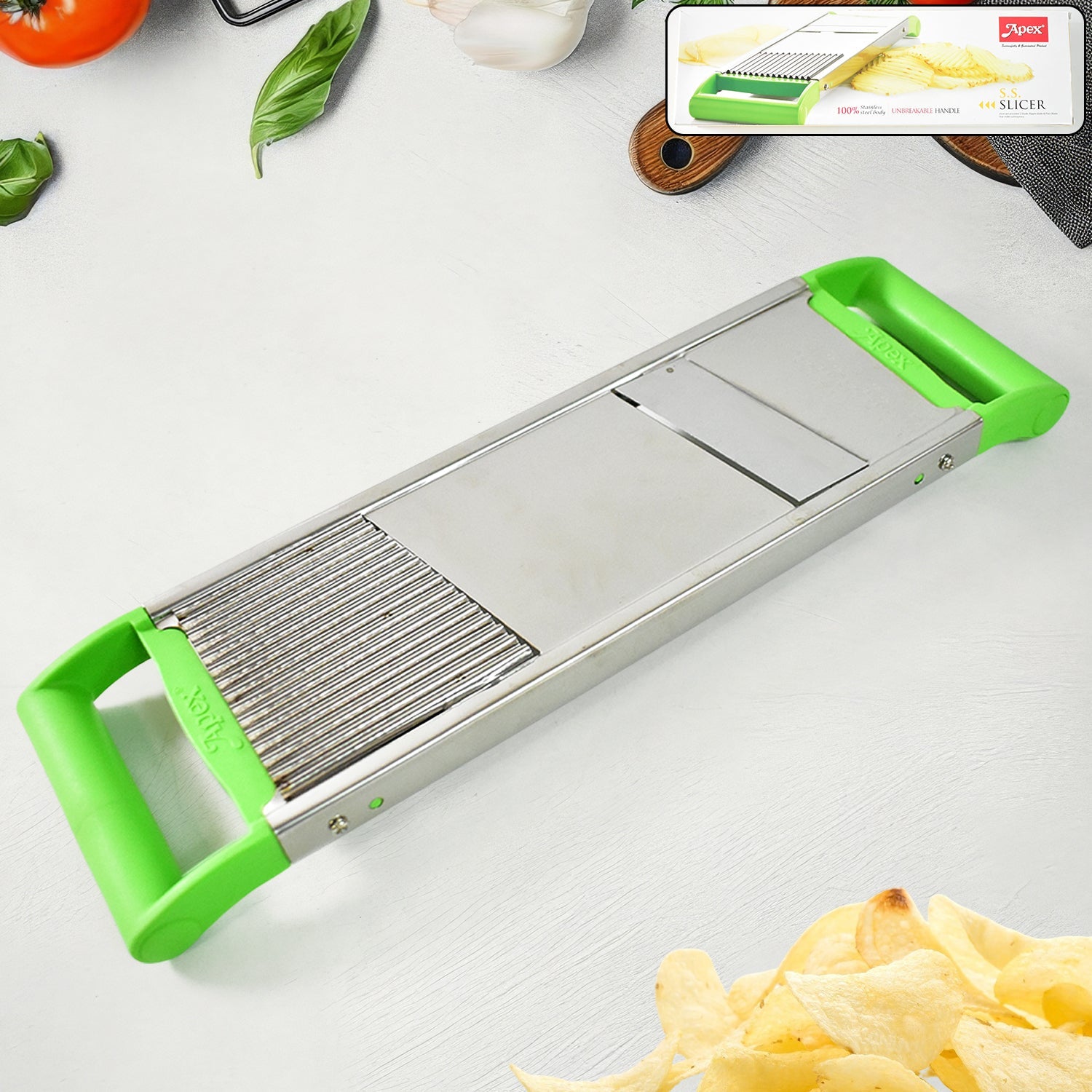 Apex Stainless Steel Vegetable Slicer (2-in-1)