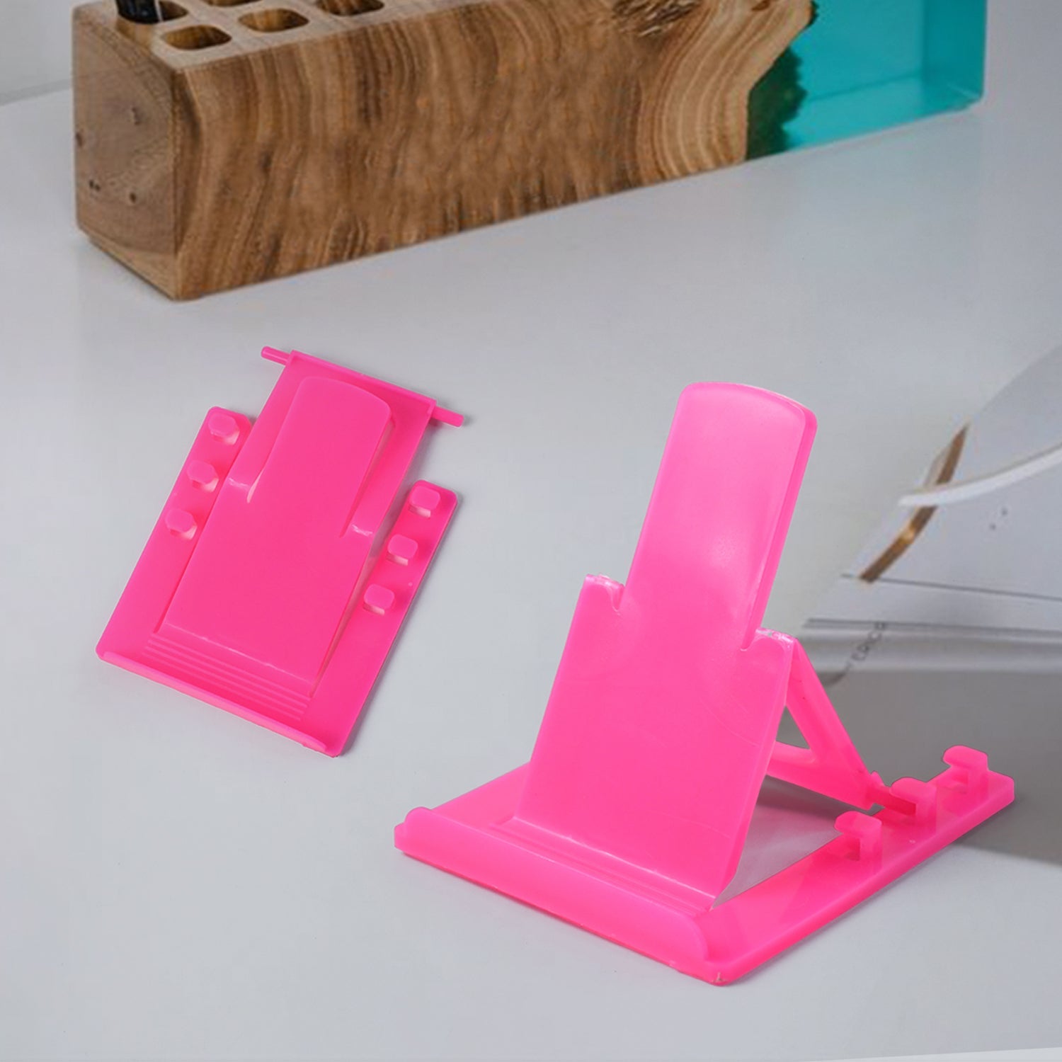 Adjustable Foldable Plastic Mobile Phone Stand Holder (1 Pc)