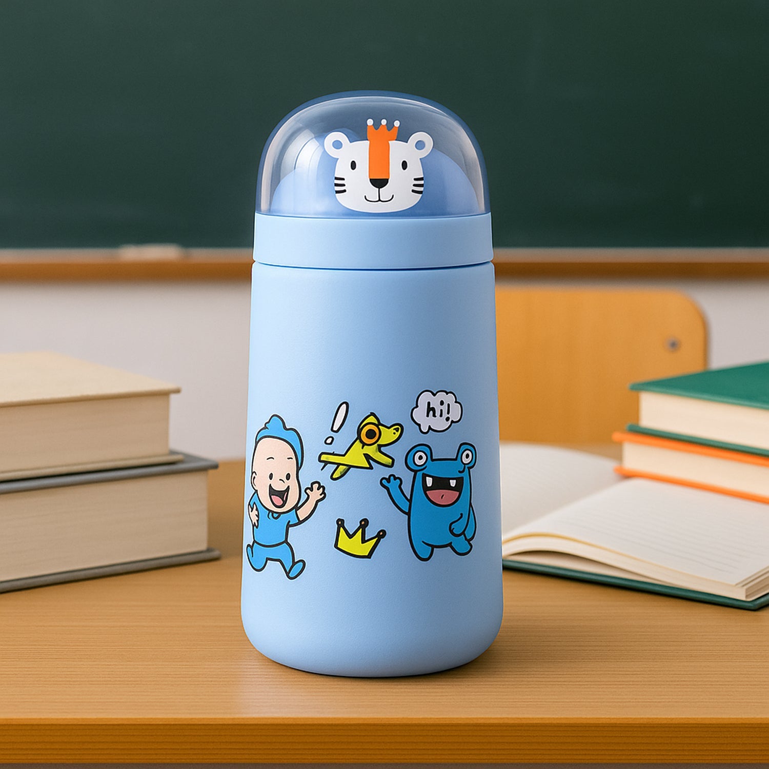 Double Wall Cartoon Glass Water Bottle 350Ml (1 Pc)