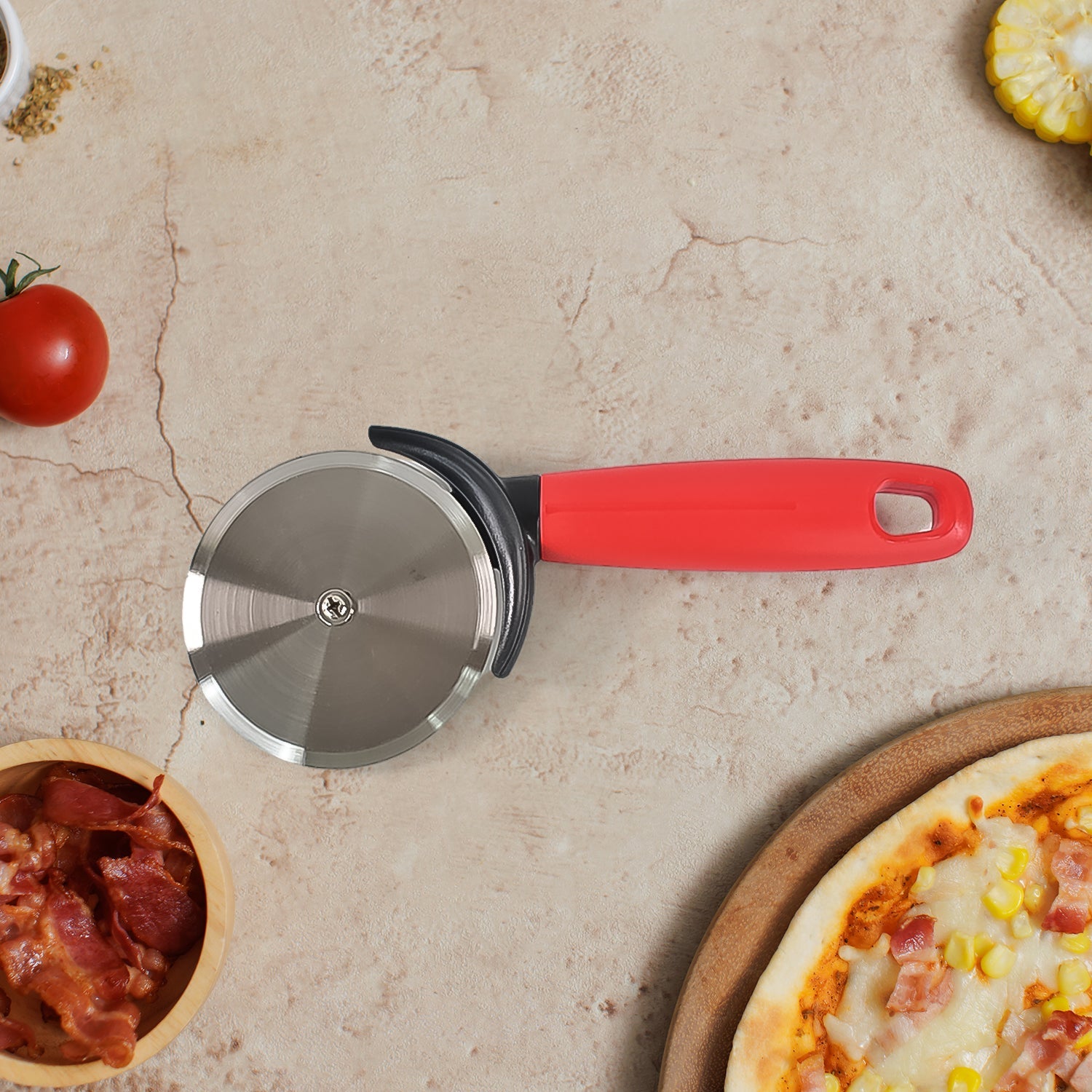 Apex Premium Stainless Steel Pizza Cutter (1 Pc / Mix Color)