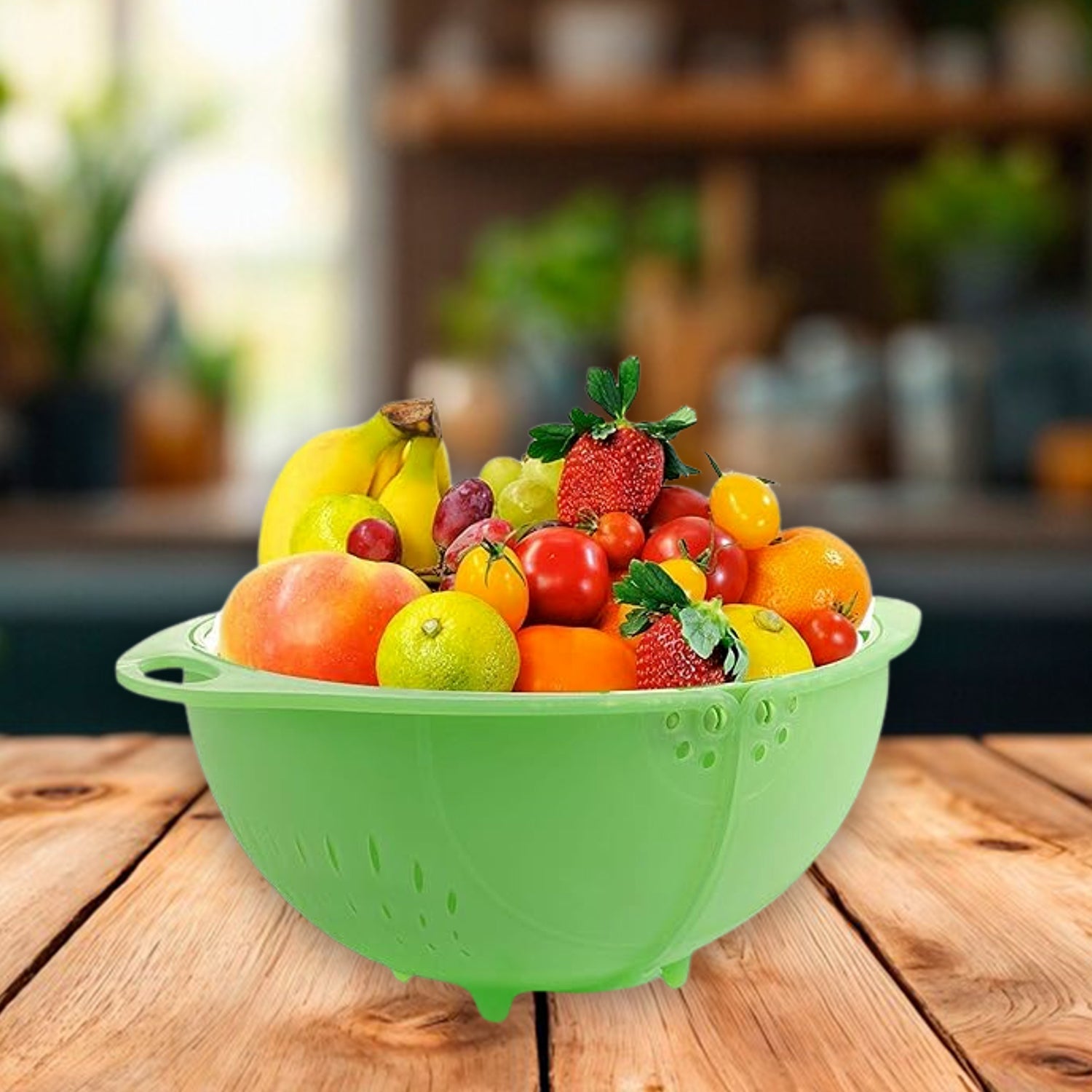Apex Smart Basket 3in1 Multiuse Fruit And Vegetable Bowl (1 Pc / Mix Color)