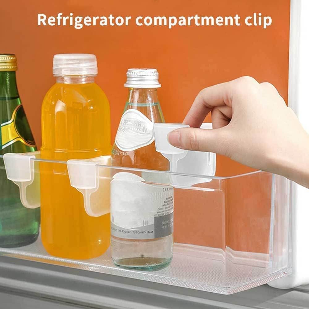 Plastic Storage Baskets Space allocator, Refrigerator Organizer Bins partition Clip (10 Pcs Set)
