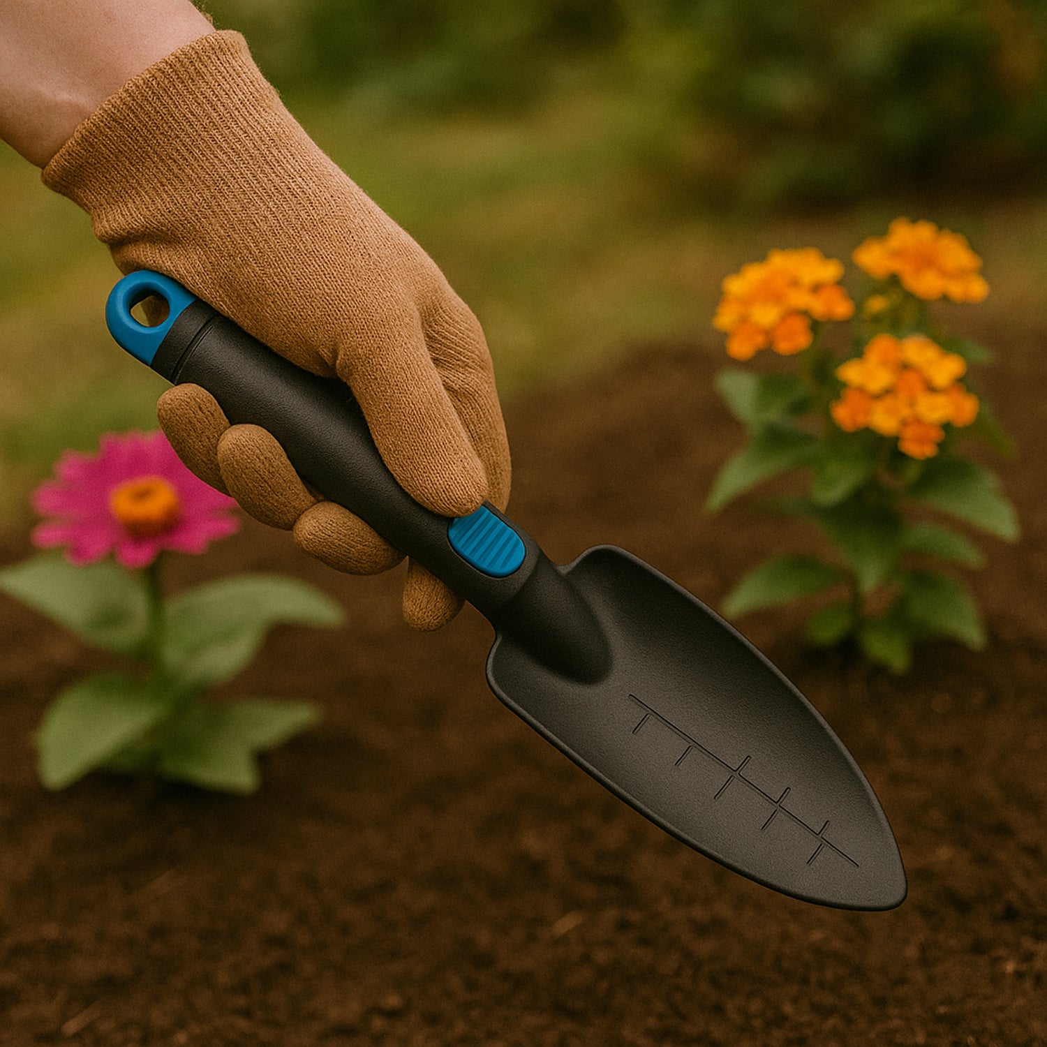 Plastic Heavy Duty Garden Hand Trowel with Measurement Marks (1 Pc)