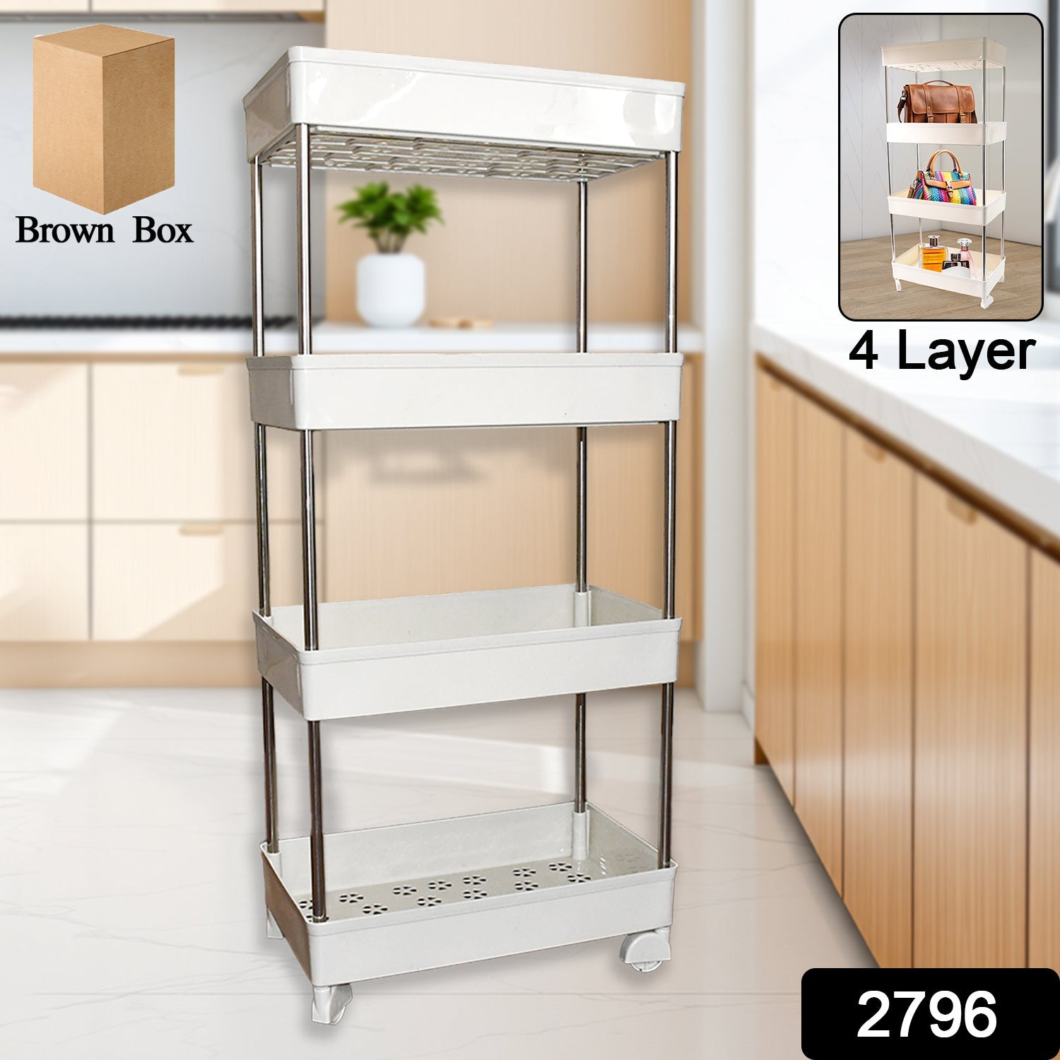 4 Layer Kitchen Rack For Holding And Placing Types Of Things