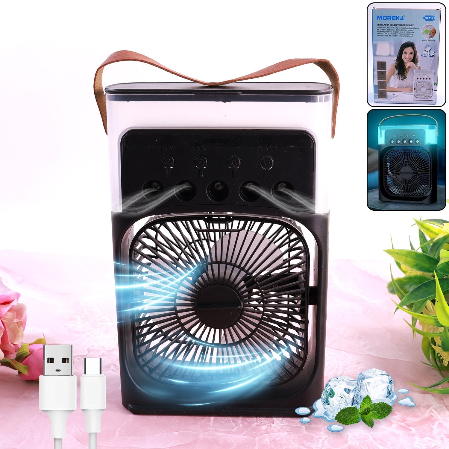 Portable USB Rechargeable Mini Cooling Fan (1 Pc)