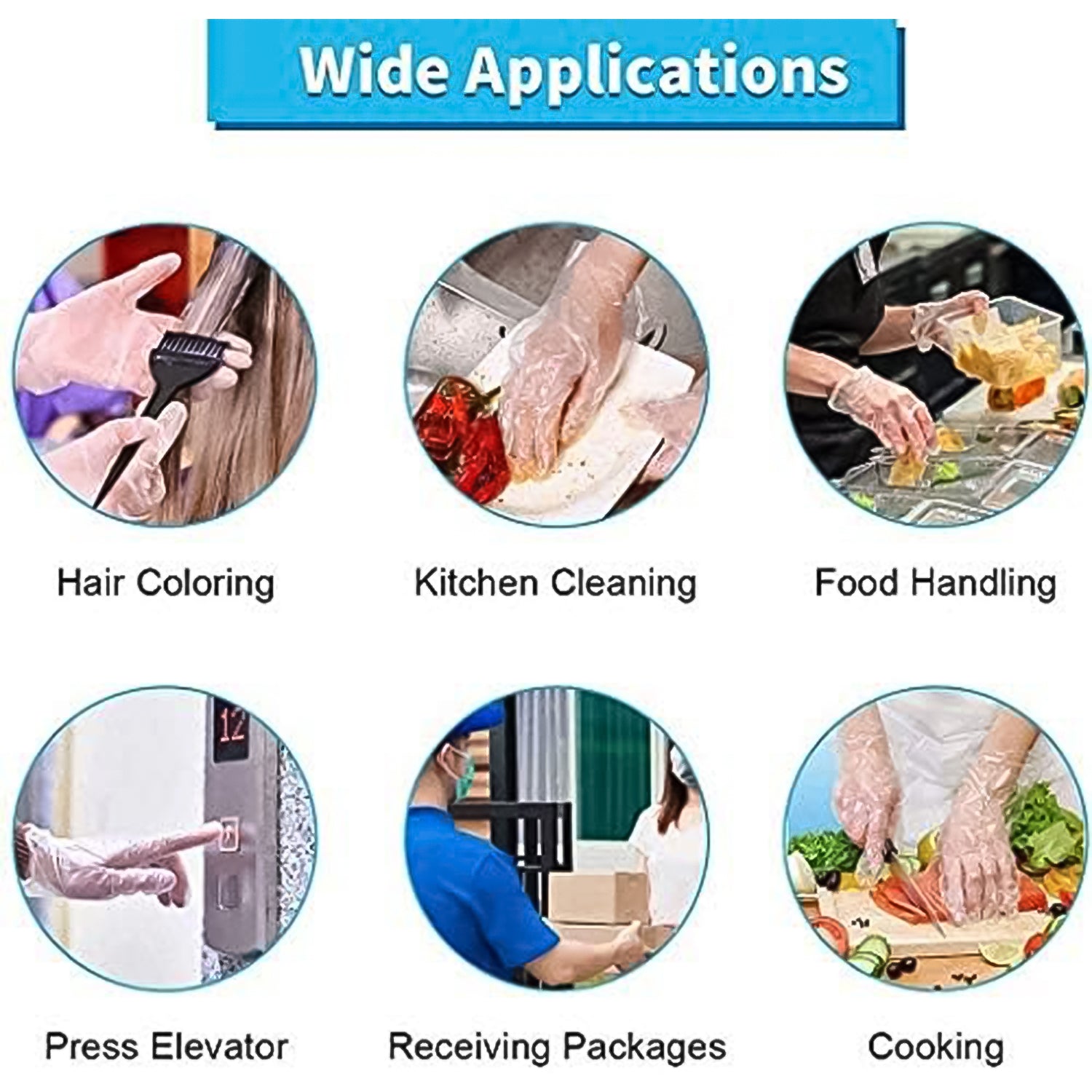Eco-Friendly Kitchen Hand Gloves, Disposal hand gloves, Free size (100 Pc)