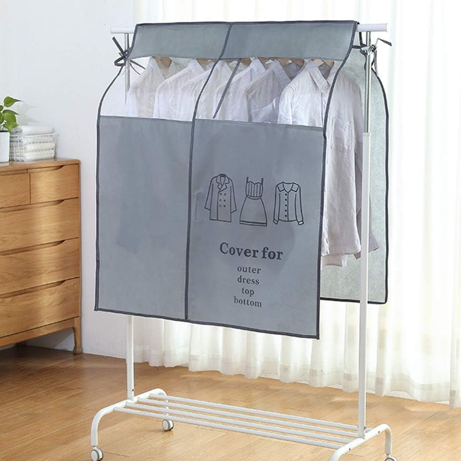 Hanging Garment Dust Cover for Clothes Rack (1 Pc)