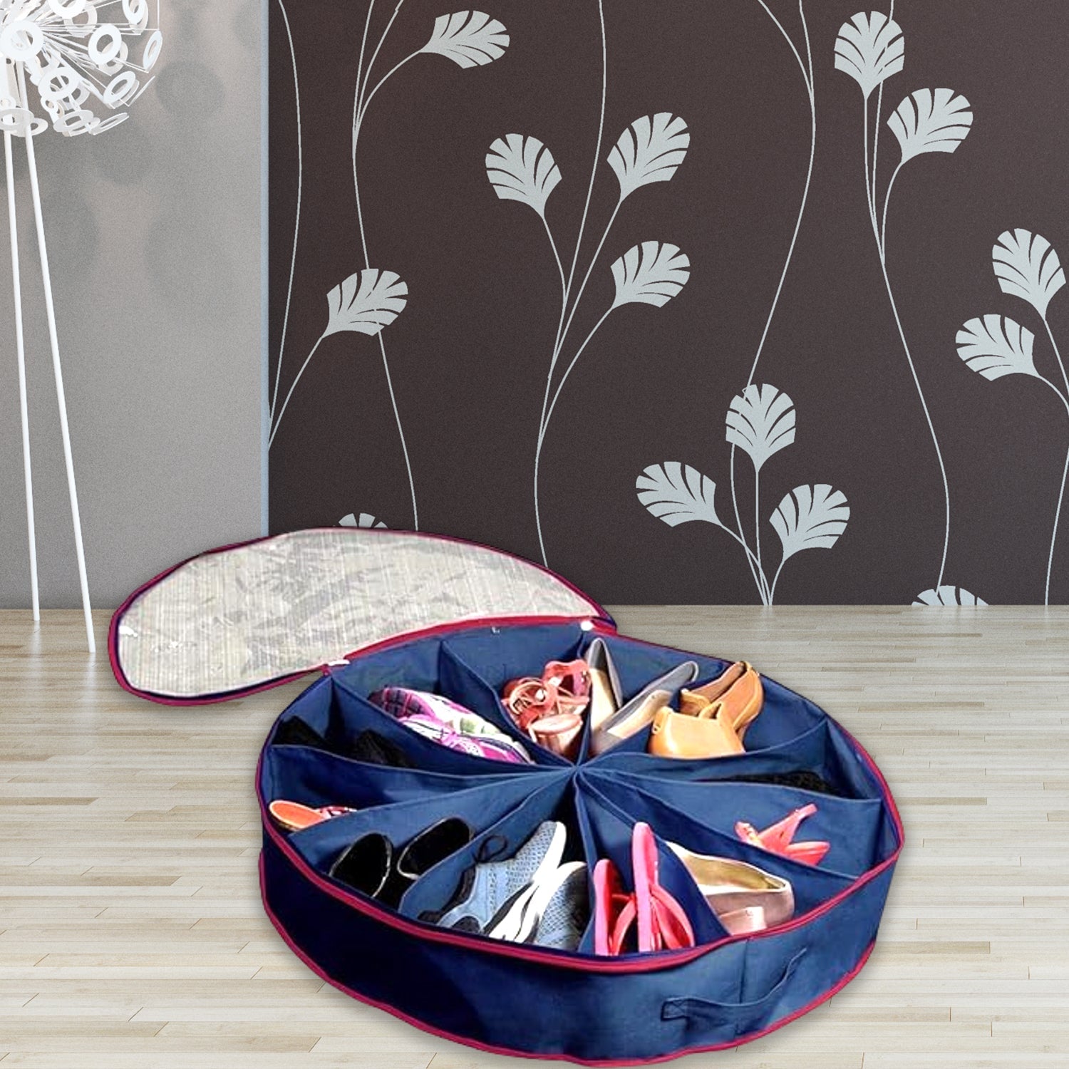 Round Foldable Shoe Organizer Bag 12-Section