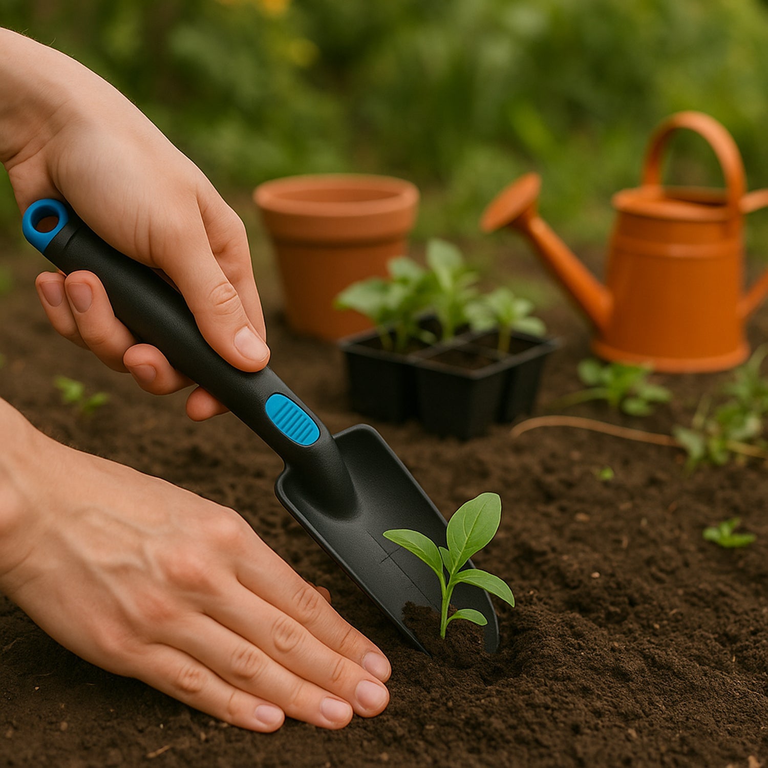 Plastic Heavy Duty Garden Hand Trowel with Measurement Marks (1 Pc)