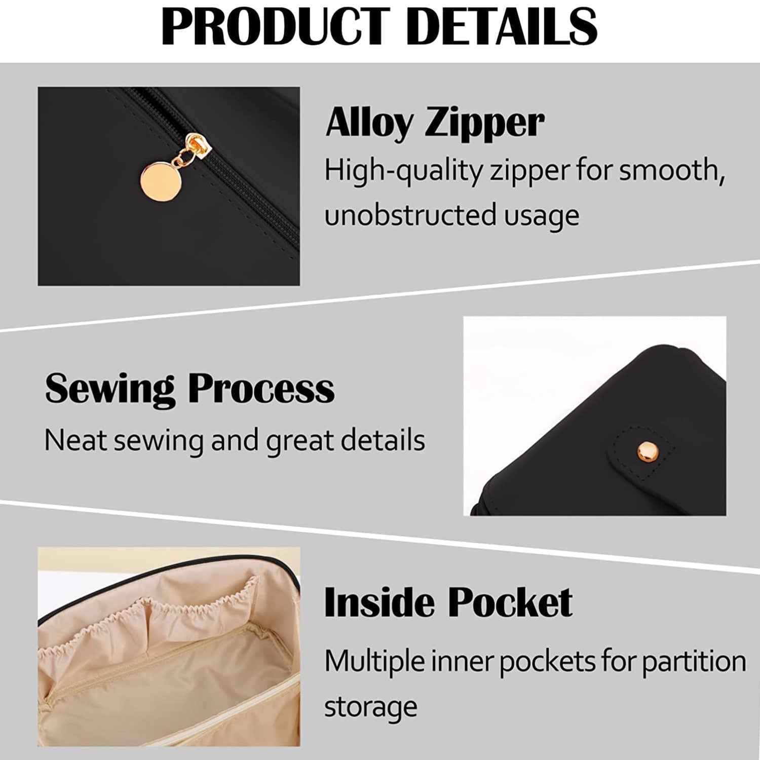 Premium Travel Makeup & Toiletry Organizer Pouch with Zipper & Handle(1 Pc)