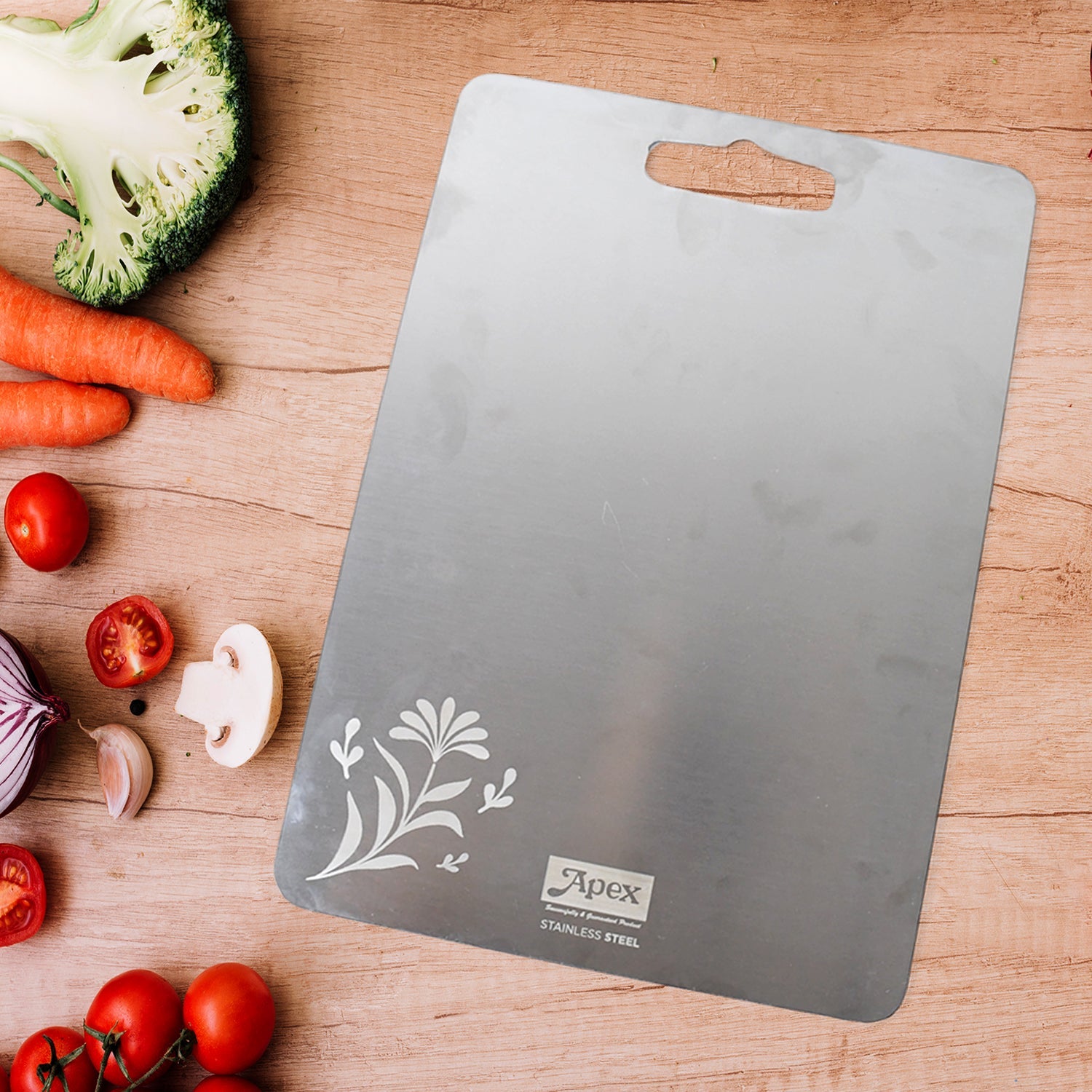 Apex Steel-X Stainless Steel Medium Chopping Board