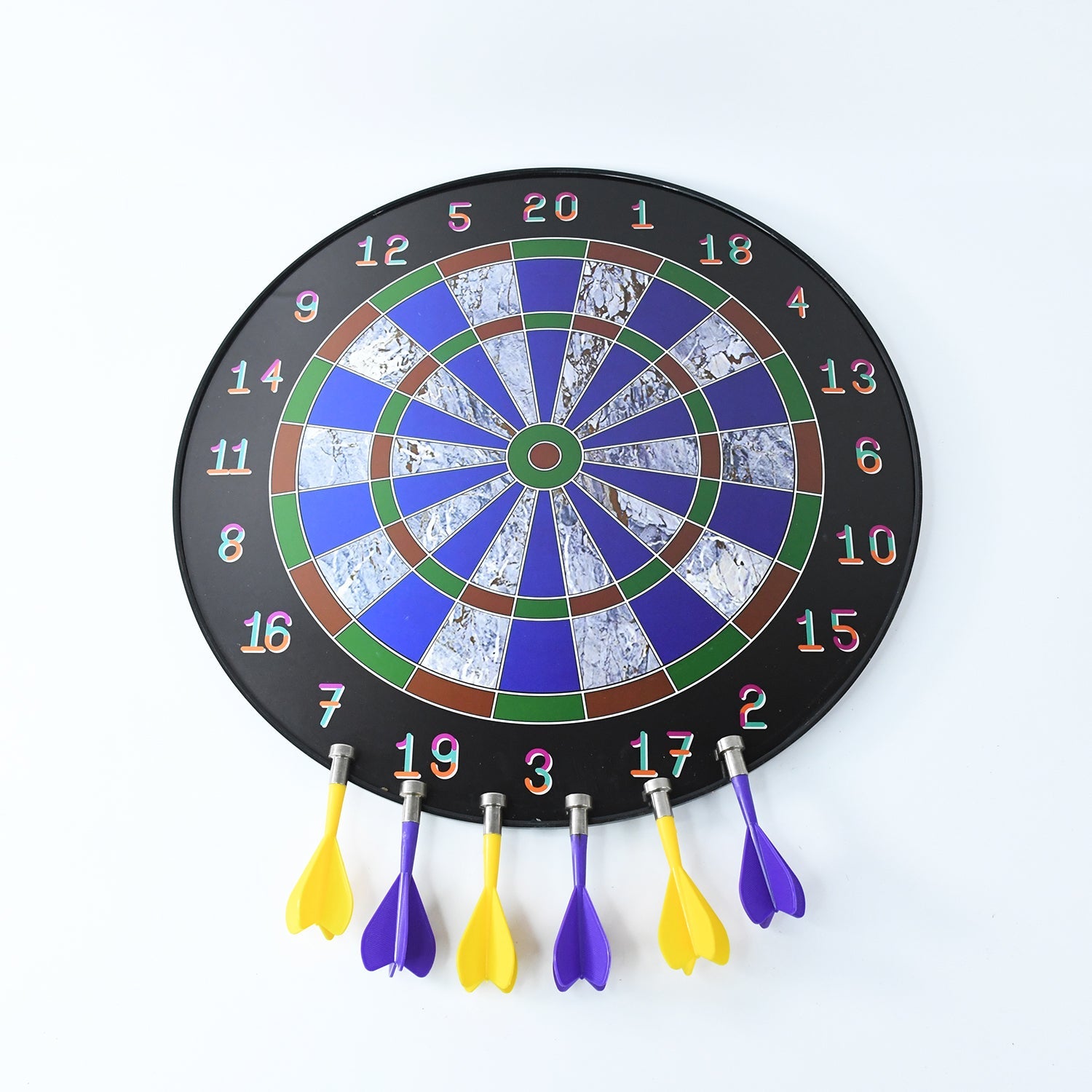 Magnetic Dart Board Game Set with 6 Soft-Tip Darts