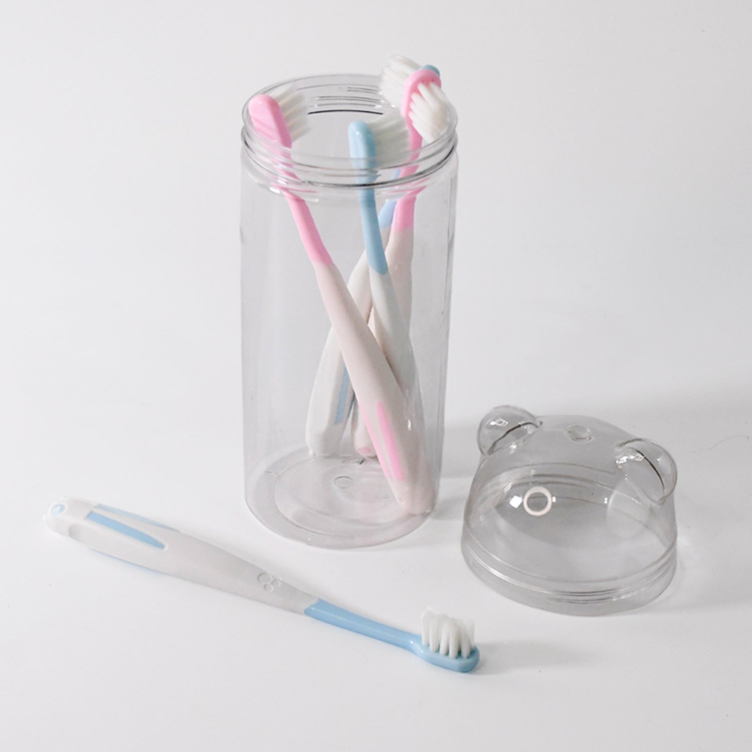 Multipurpose Travel-Friendly Toothbrush Holder with 5 Soft Bristle Toothbrushes