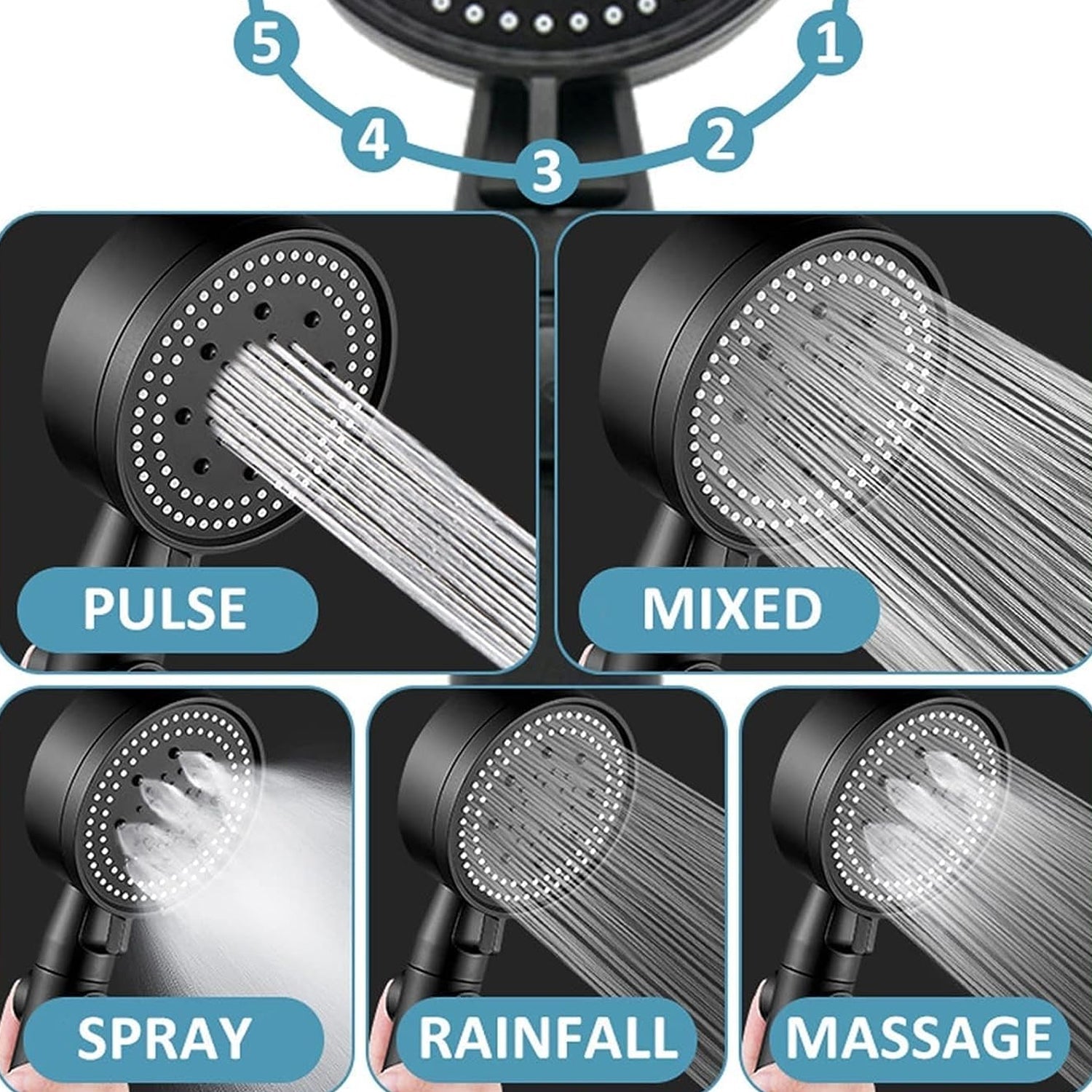 High-Pressure Handheld Shower Head (1 Pc)
