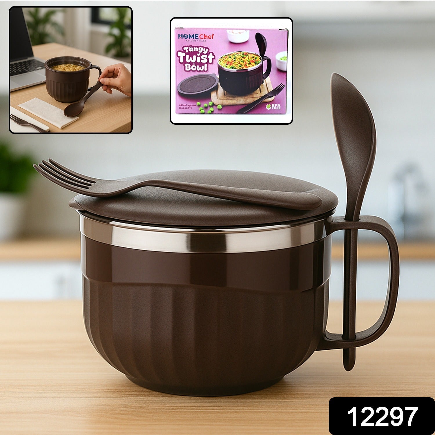 Home Chef Tangy Twist Insulated Lunch Bowl (Approx 650ML & 1 Pc)