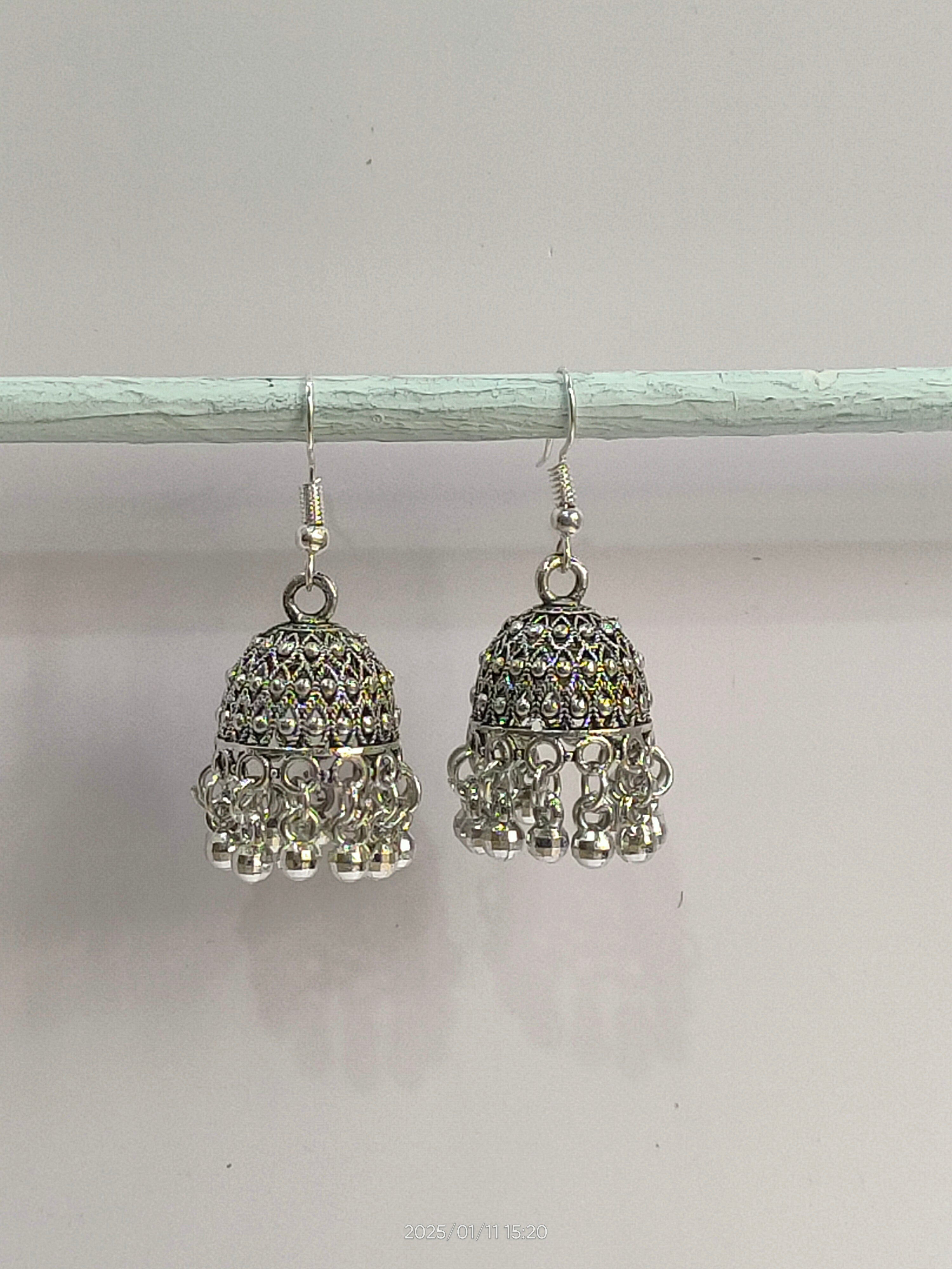 Silver Oxidized Jhumka