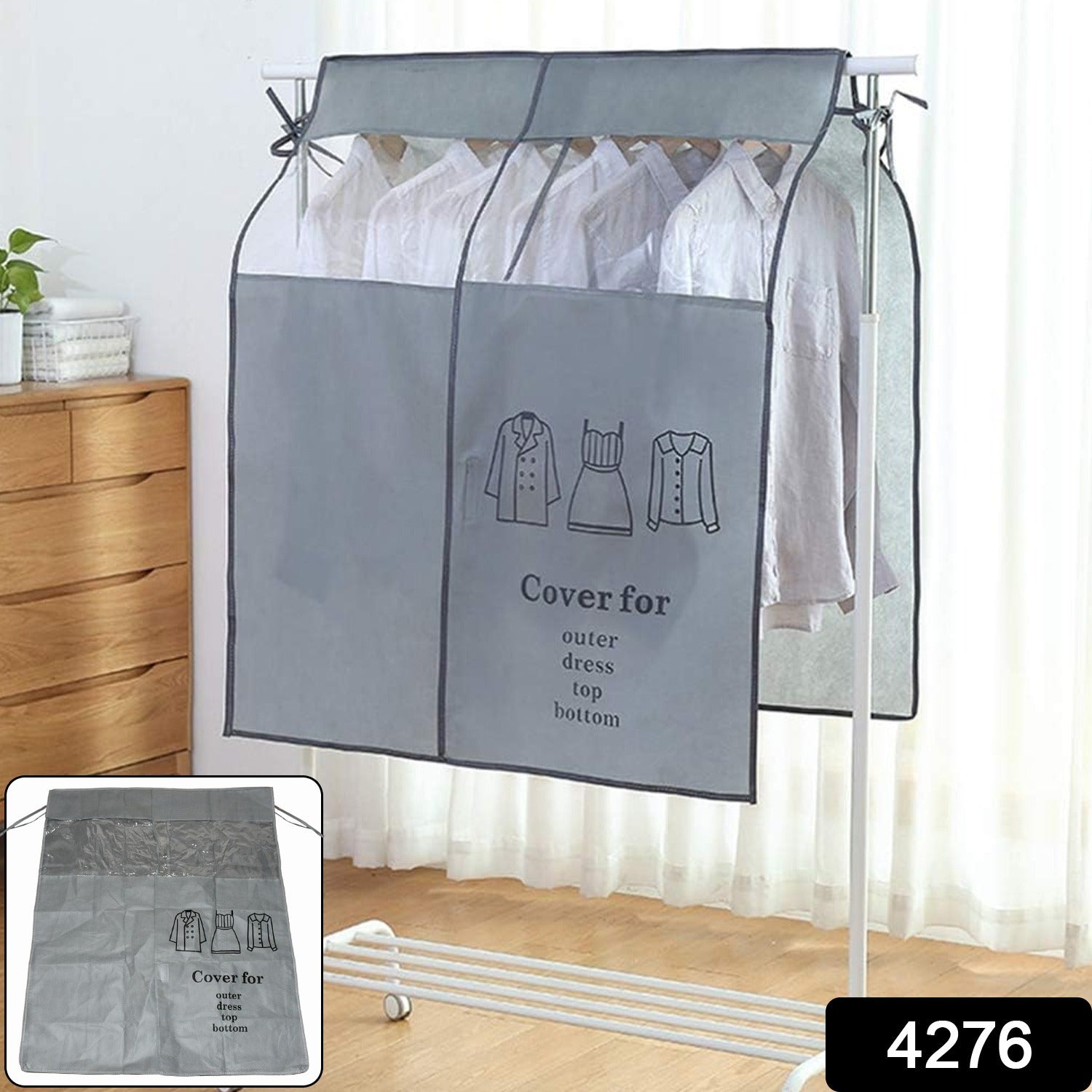 Hanging Garment Dust Cover for Clothes Rack (1 Pc)