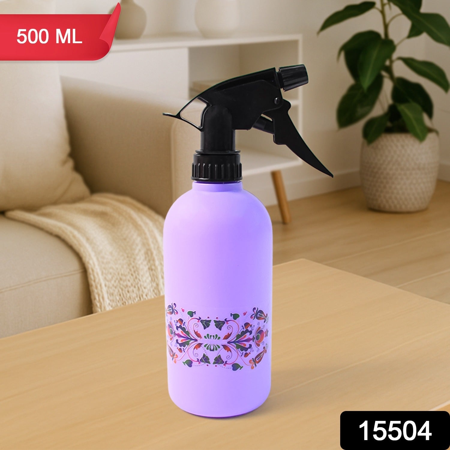 Floral Printed Plastic Spray Bottle (500 ML)