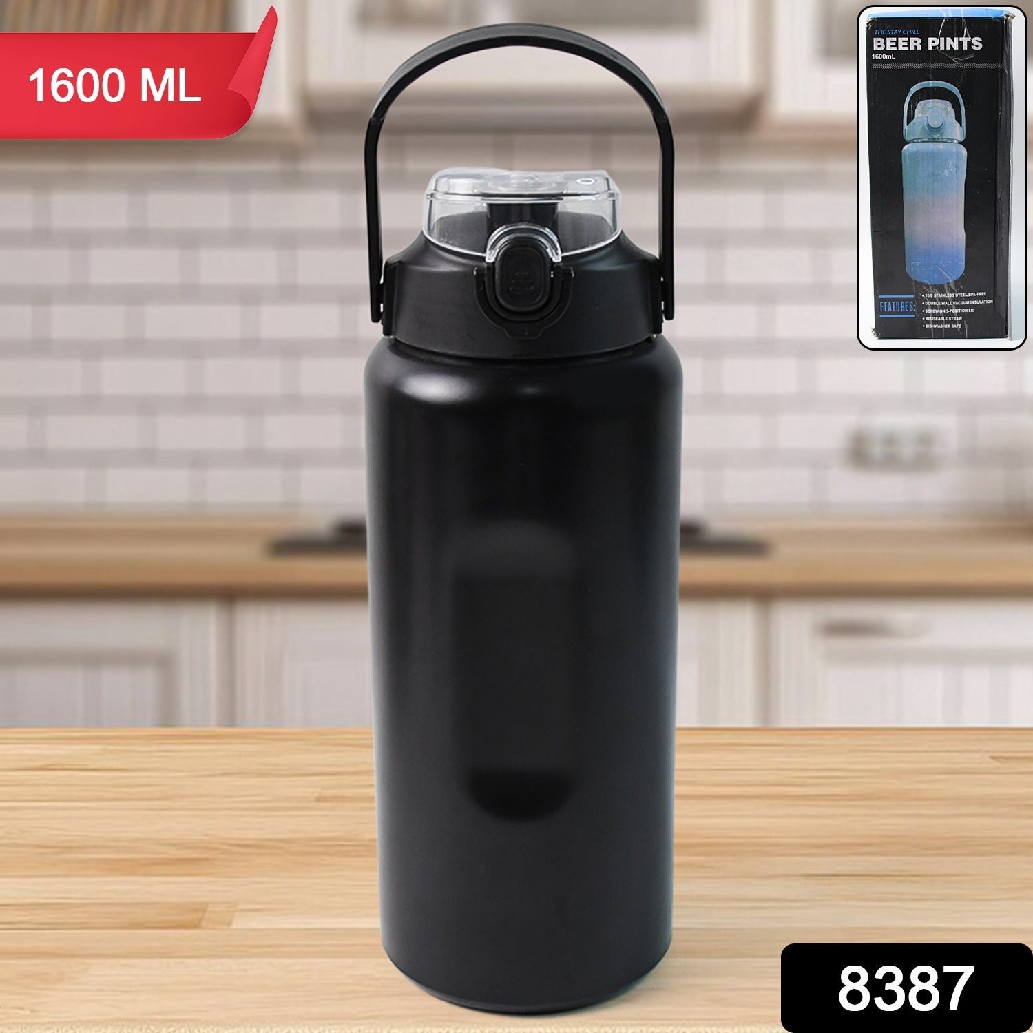 Large Capacity Stainless Steel Insulated Water Bottle 1600ML (1 Pc)