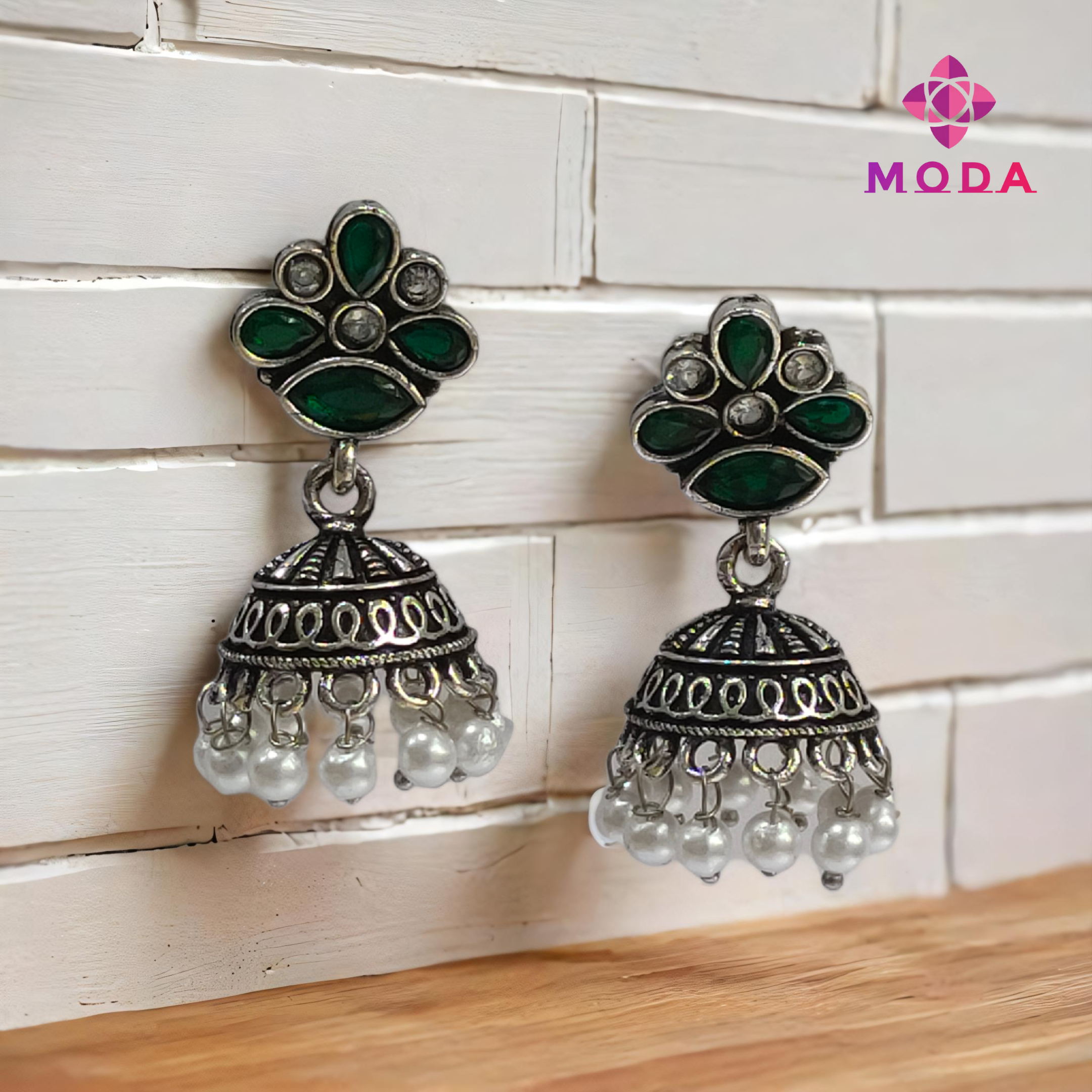 Oxidized Petal Jhumka